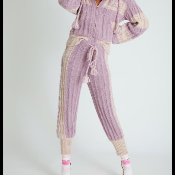 LOVESHACKFANCY Landana Lavender Wool Jogger Sweatpants $395 SZ XS - Picture 2 of 10